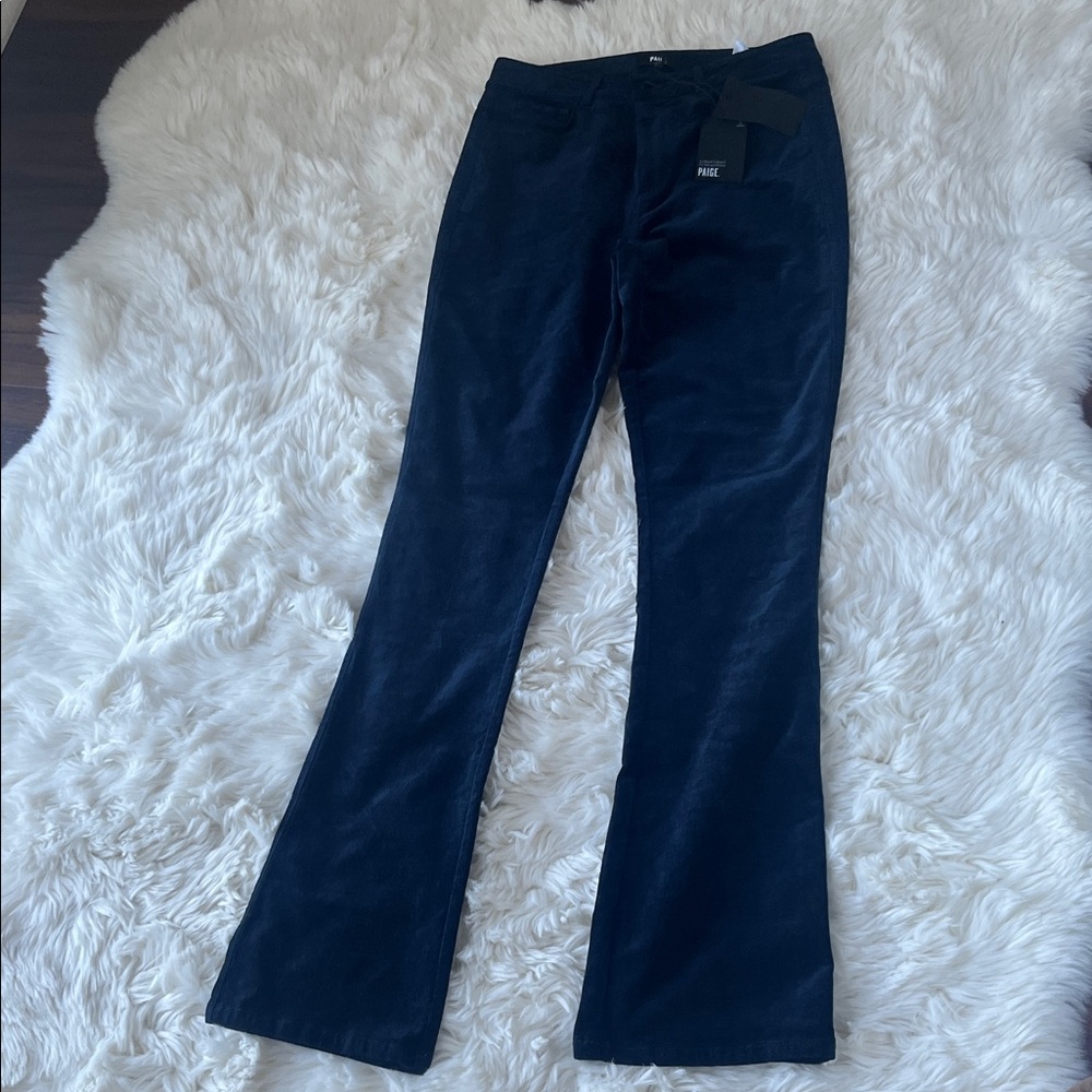 New PAIGE Derp Navy  Flare Women's Pants Jeans - Picture 7 of 15
